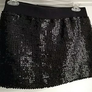 Black sequin skirt